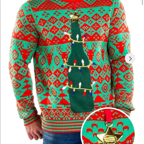 NWT Men's Beer Bottle Opener Ugly Christmas Sweater Size Large - Picture 2 of 9